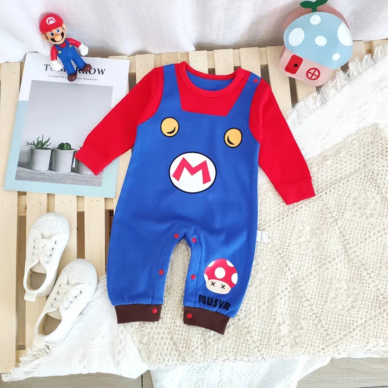 Super Marios Baby Cosplay Costumes Cute Autumn Onesie
