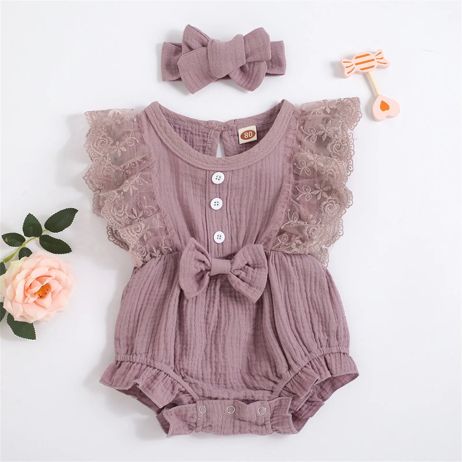 0-18Month Infant Baby Girls Cotton Button Sleeveless Bodysuit