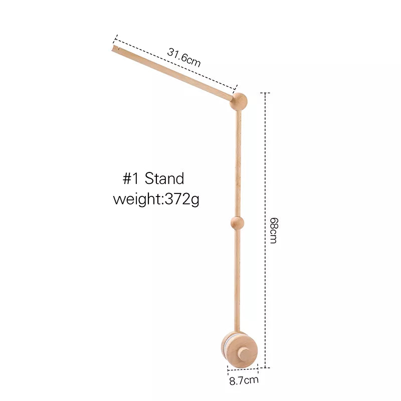 Baby Crib Mobiles Rattles Music Educational Toys Bed Bell Newborn Mobile Bed Bell Bracket Baby Toys Wooden Bed Bell Accessories