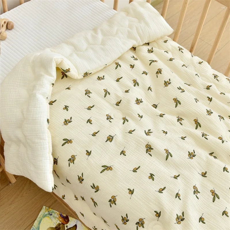 Baby Cotton Muslin Comforter Blanket Newborn Printed Spring Winter Quilt Blankets for Babies Infant Sleeping Cover Korean Quilt