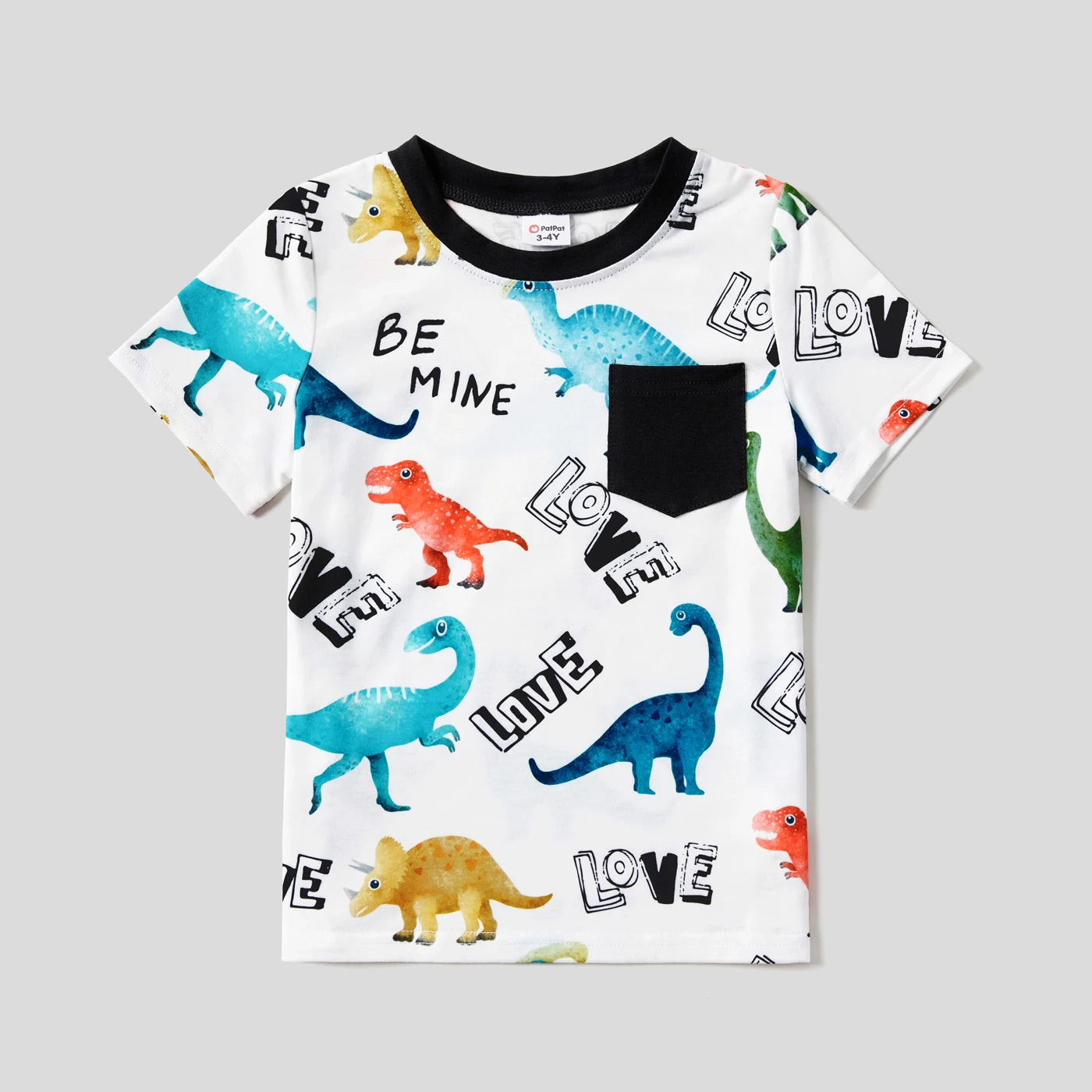 PatPat Family Matching Outfits Allover Dinosaur Print Drawstring Ruched Bodycon Dresses and Short-sleeve T-shirts Sets