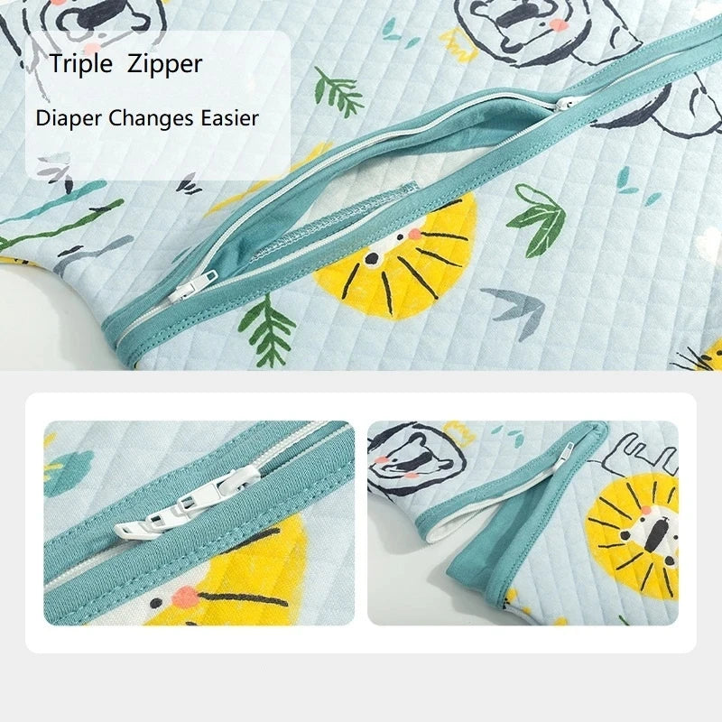 Happytobias Spring Autumn Baby Sleeping Bags Split Leg Cotton Toddler Sleepsack Kids Sleepers Schlafsack Pajamas Jumpsuit S15