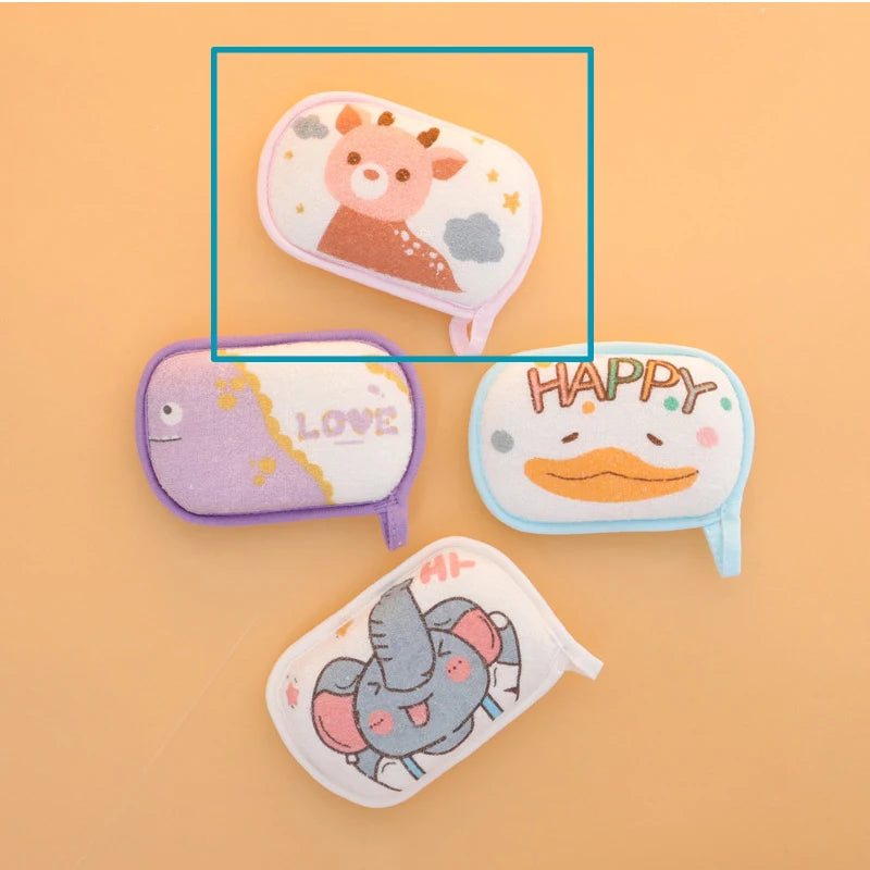Cartoon Baby Bath Sponge Shower Cleaning Brush