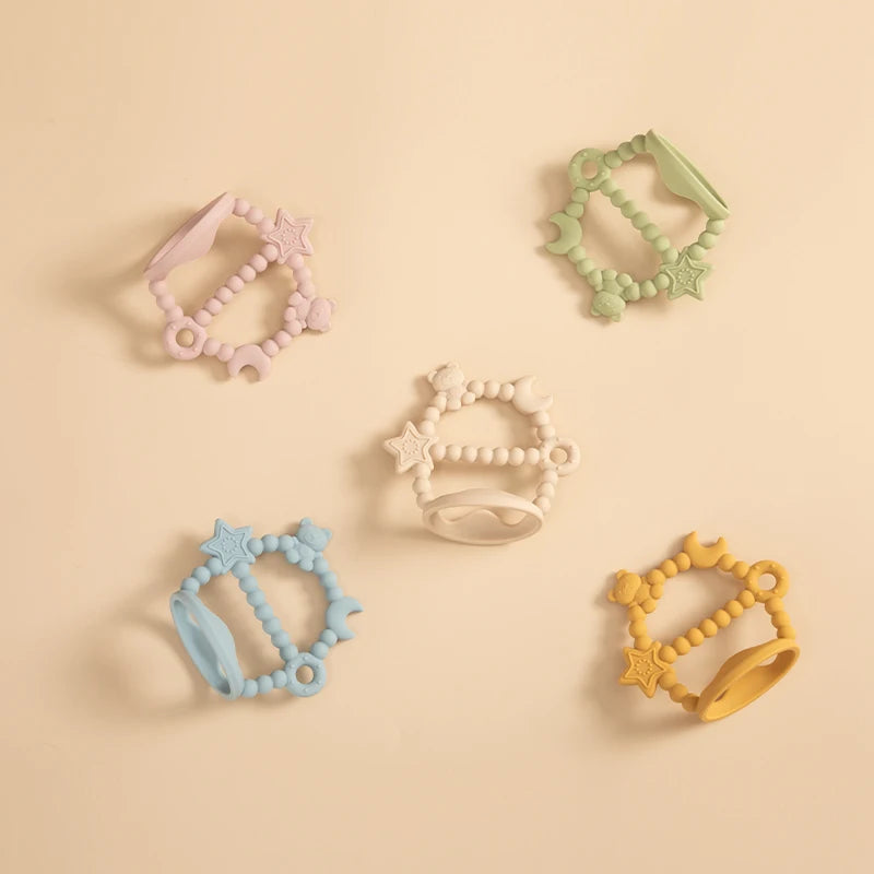 Baby Silicone Teether Soothing Molar Toy Cartoon Newborn Nursing Teething Gift Baby Accessories Kids Fingers Thumb Toys BPA Free