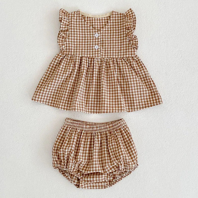 Toddler Baby Floral Suit Infant Short Sleeves Top+Bread Shorts 2pcs