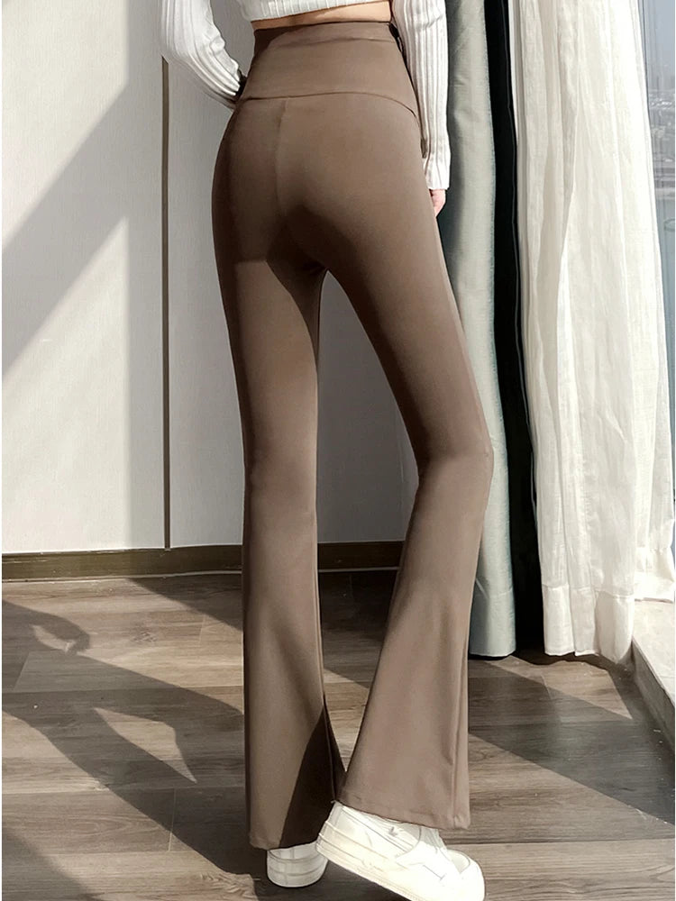 Women Yoga Flared High-waisted Trousers Pregnancy Clothes