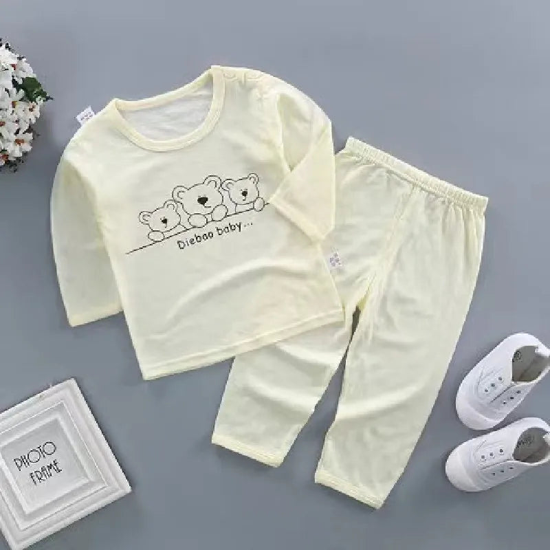 Sets For Girls Baby  Summer Sleepwear Thin Type Boy Outfits Pure Cotton Suit Children Pajamas Air Conditioning Wearing Nightgown