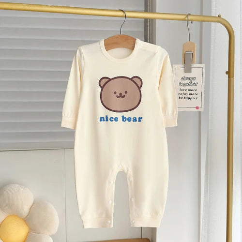 Baby Long Sleeve Boy Girl Cotton Bear Jumpsuit Newborn Crawling Pajamas Romper Autumn 0-18 Months Baby Onesie Costume Bodysuits