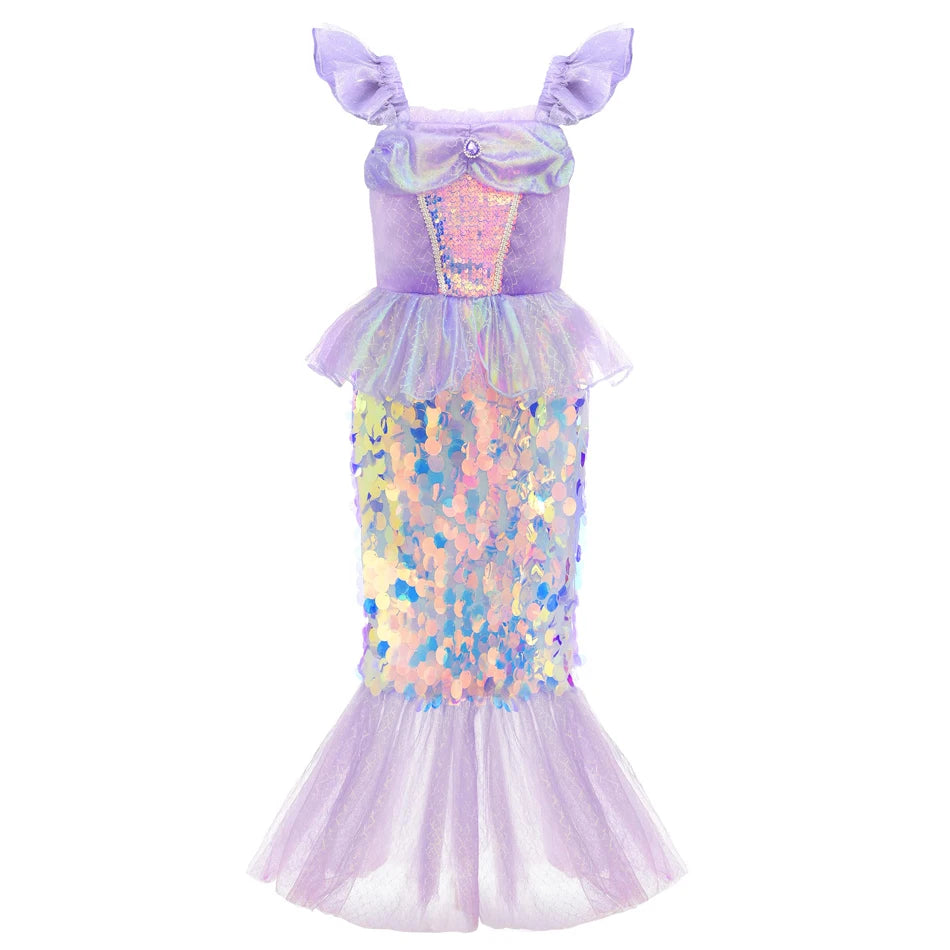 DISNEY Little Mermaid Ariel Charm Princess Dress Cosplay Costumes