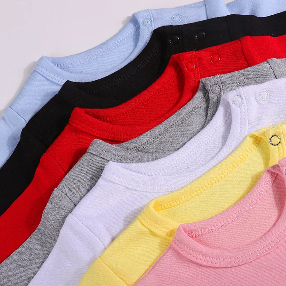Soft Cotton Newborn Baby Rompers Full Sleeve Infant Boy Girl Solid Color Jumpsuit Basic Clothing Pajamas Outfits
