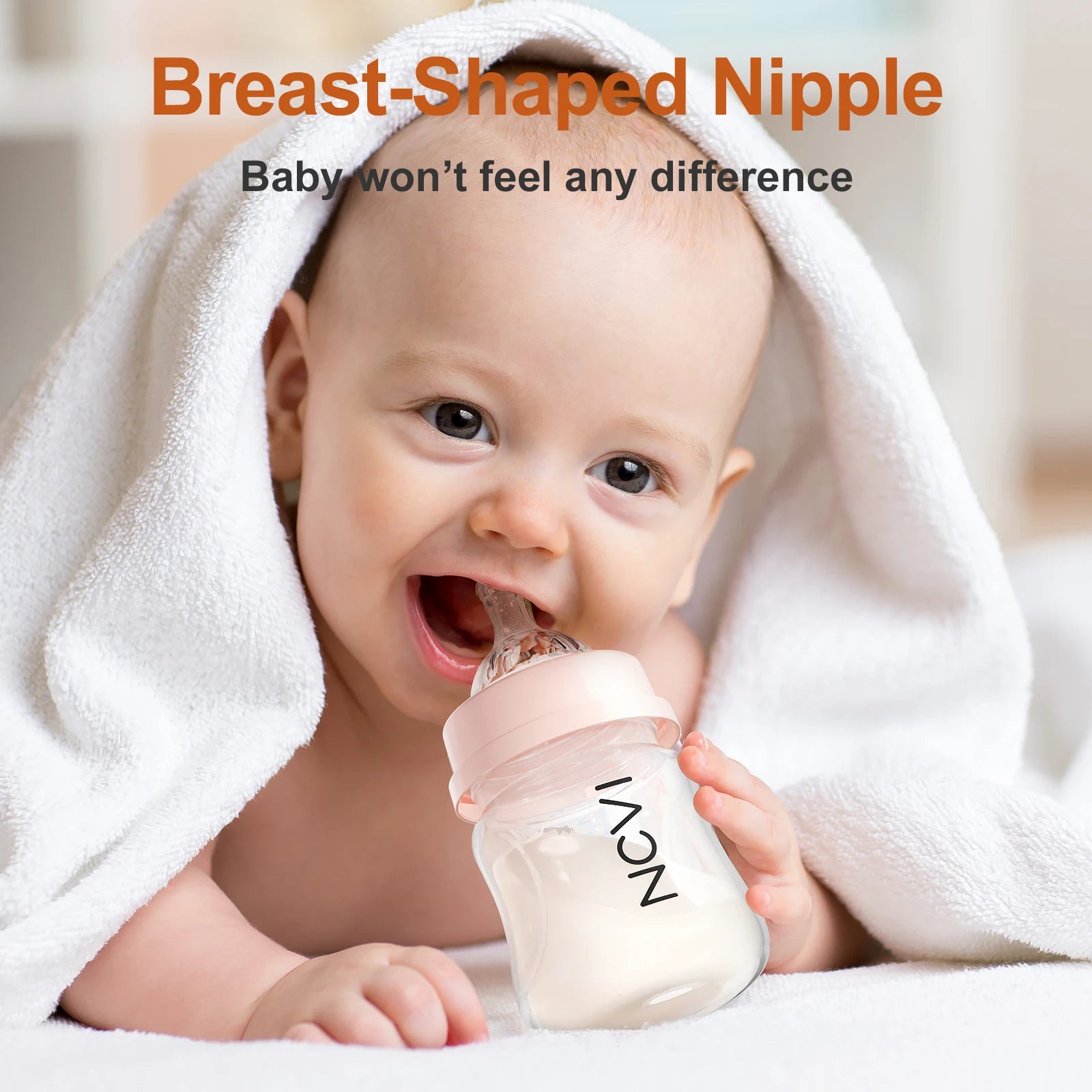Baby Bottles with Nipples and Travel Caps Anti-Colic BPA Free