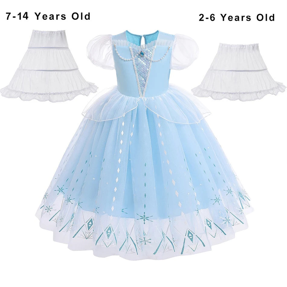 Frozen Elsa Anna Princess Cosplay Dress Baby Costume