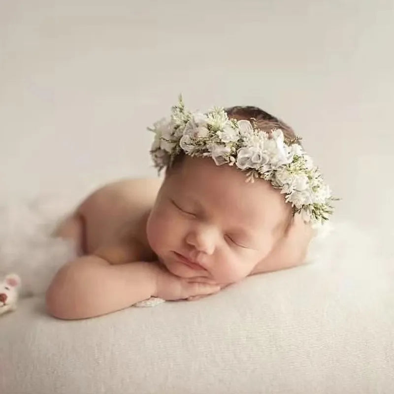 Newborn Baby Photography Props Simulation Flower Headband Infant Photo Shoot Accessories Headwear Photo Props
