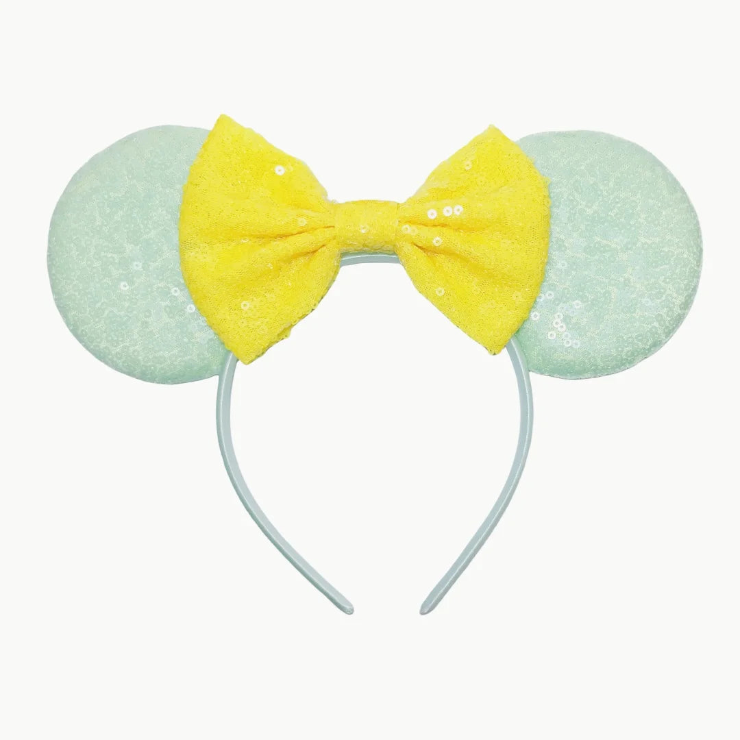Classic Mouse Ears Headband Glitter Bow Party Accessories