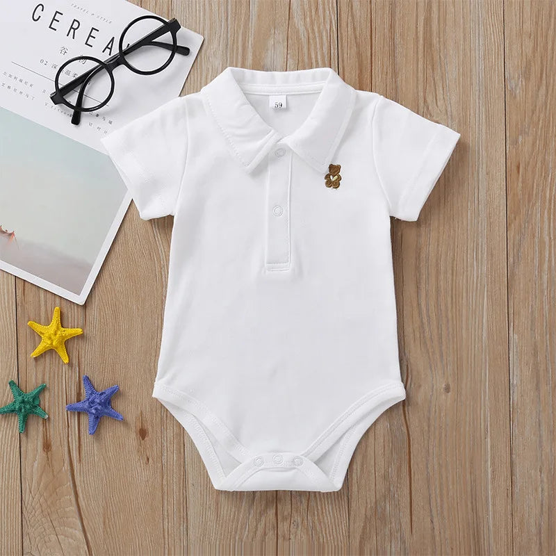 Newborn Baby Boys Clothes Summer Cotton Polo Shirt 0-12 Months