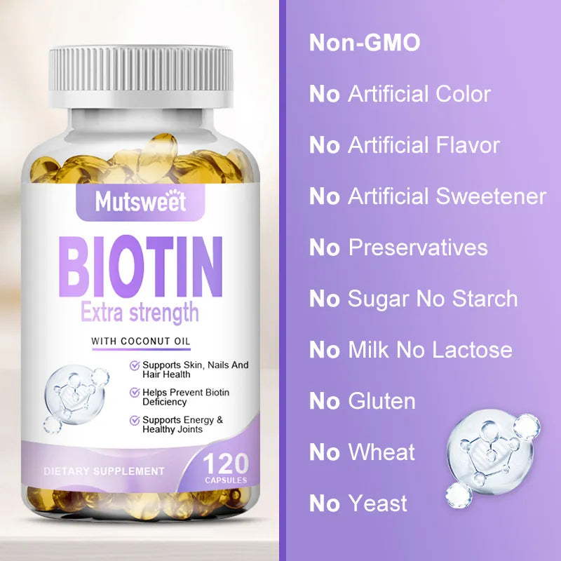 Vegan Biotin Vitam B Supplement with Organic Coconut Oil
