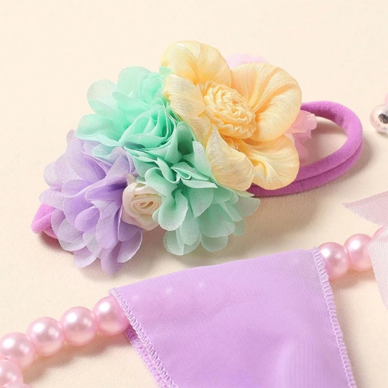 Newborn Colorful Slip Dress Flower Headband Photo Props