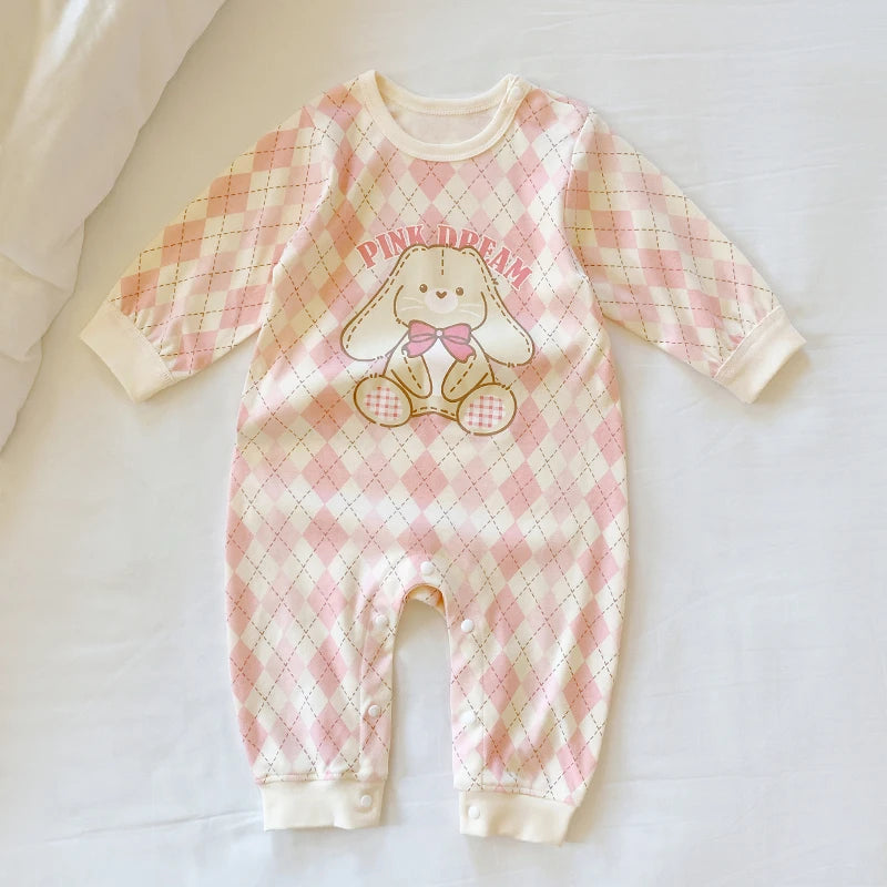 Baby Long Sleeve Boy Girl Cotton Bear Jumpsuit Newborn Crawling Pajamas Romper Autumn 0-18 Months Baby Onesie Costume Bodysuits