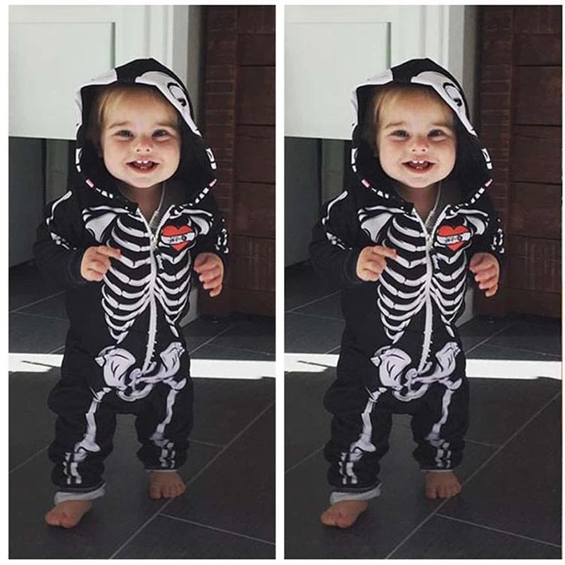 Baby Boy Clothes Funny Skeleton Halloween Costume Long Sleeve Clothes