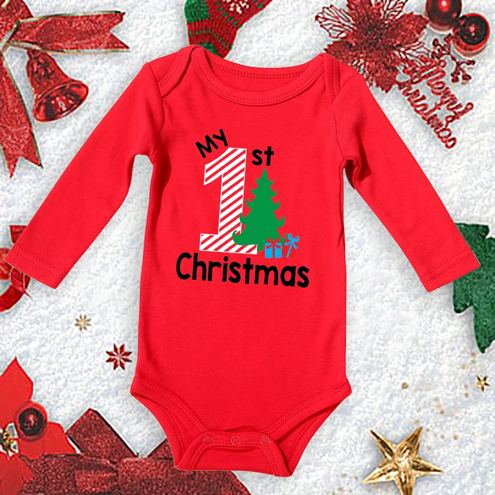 My First Christmas New Born Baby Bodysuits