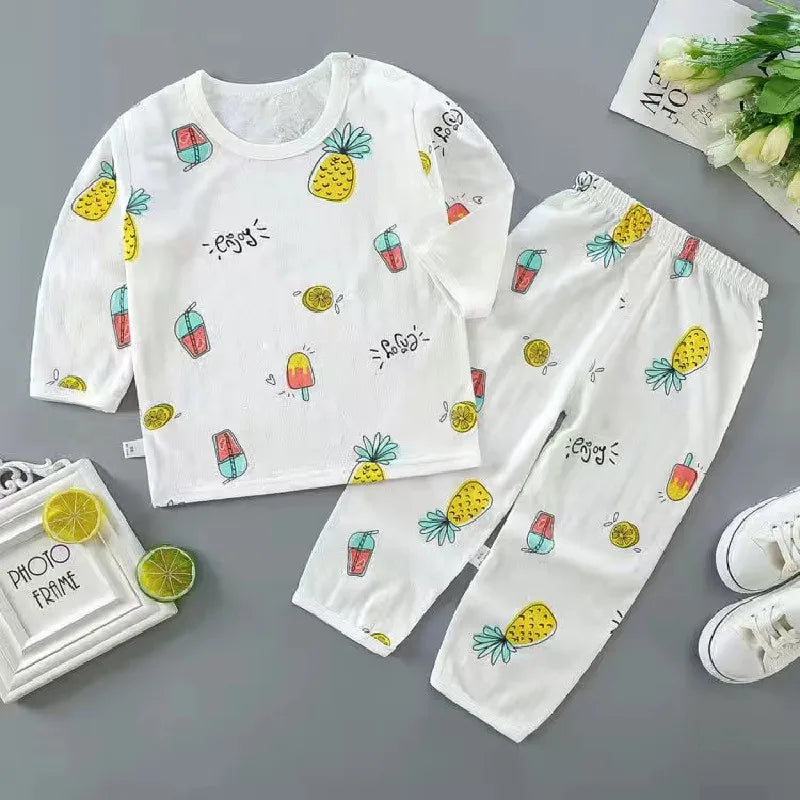 Pure Cotton Sets For Girls Baby Summer Sleepwear