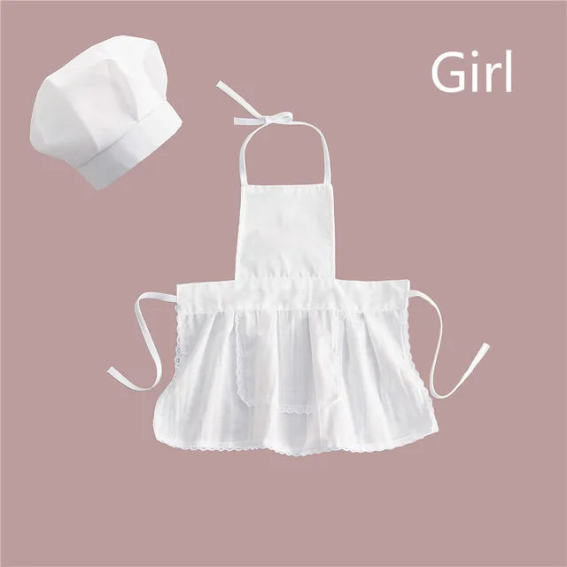 Baby Chef Apron Hat  Baby Kids Cook Costume Newborn Photography Props  Outfit Clothing