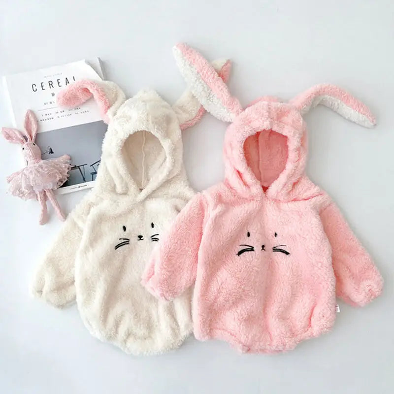 Bunny Baby Cute Baby Rompers Plus Velvet Bodysuit