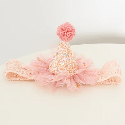 Birthday Girl Hat Baby Hair Band Little Crown Sequin Princess Hat Headwear Party Hat Birthday Crown First Birthday Pink Blue Hat