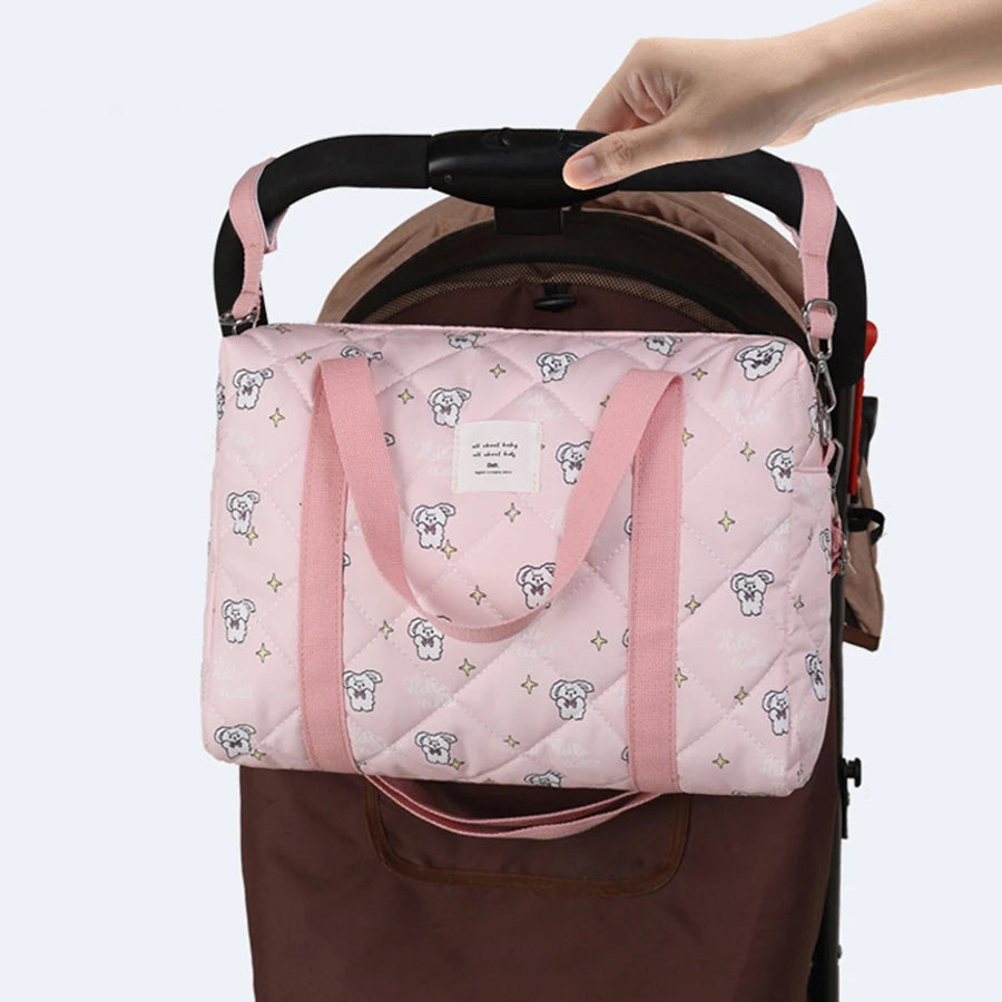 Printed Mommy Bag Baby Diaper Nappy Bag Storage Maternity Shoulder Bags Organizer Cotton Quilted Women Messenger Bag