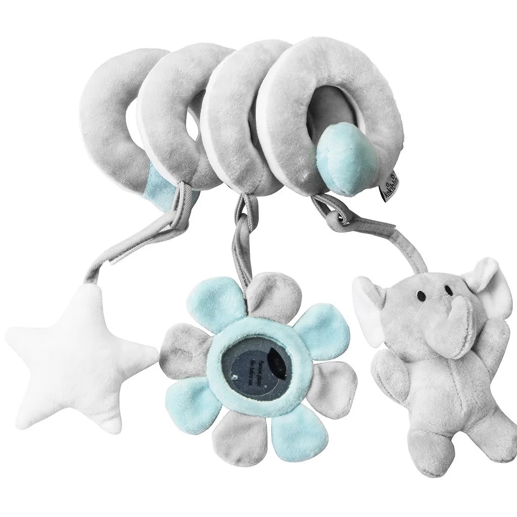 Car Seat Toys Infant Baby Fox Spiral Plush Activity Hanging Stroller Bar Crib Bassinet Mobile with Music BB Squeaker and Rattles