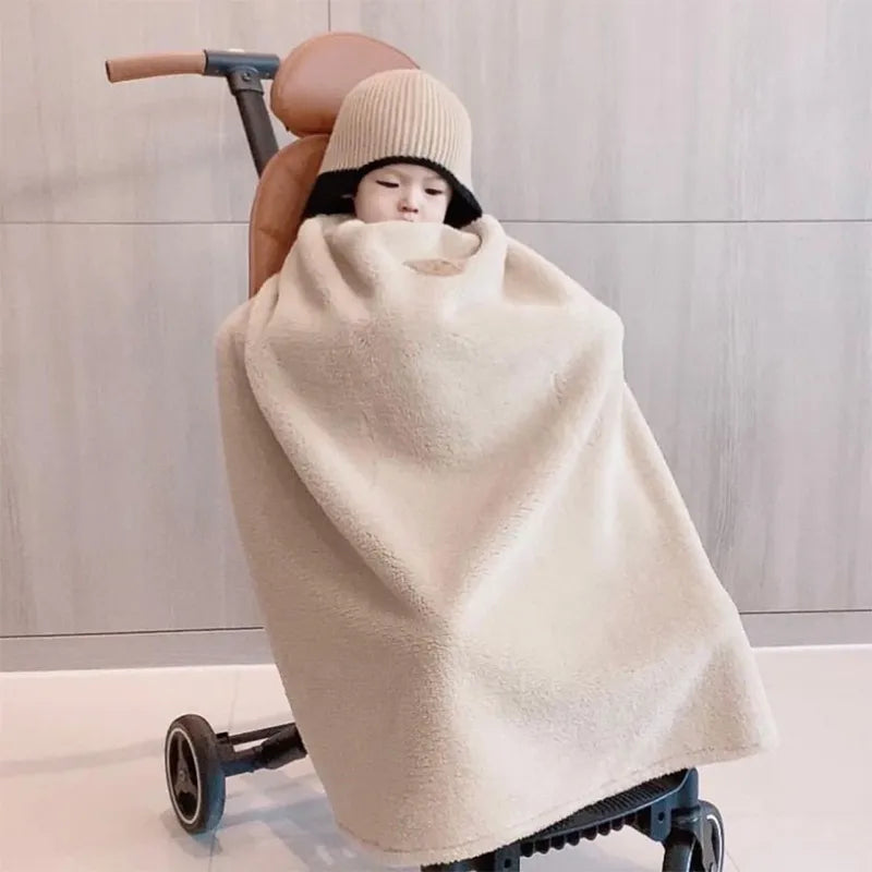 Baby Embroidered Bear Blanket Winter Cloak Stroller Cover