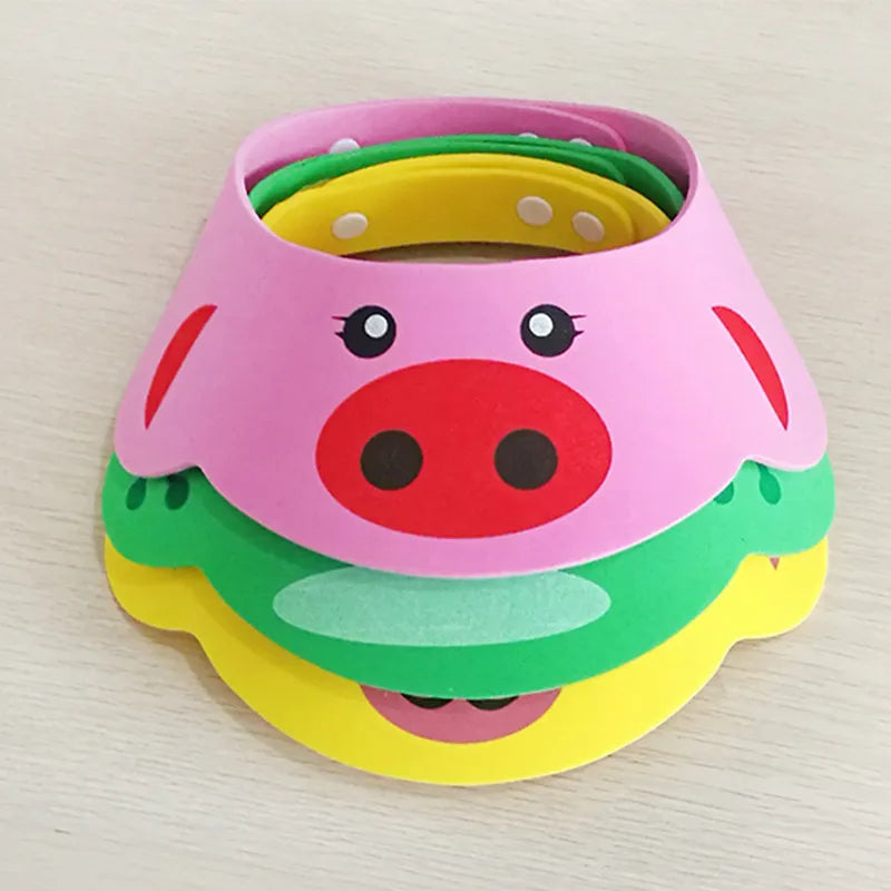 Baby Shampoo Cap Adjustable Waterproof Eye Protection Cartoon Bath Visor Children Hair Wash Infant Shower Cap Protect Head Cover