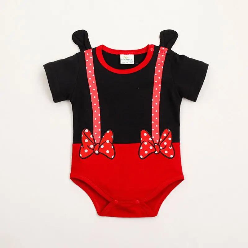 Summer Newborn Baby Cartoon Pooh Mickey Tiger Print Bodysuits 0-24M