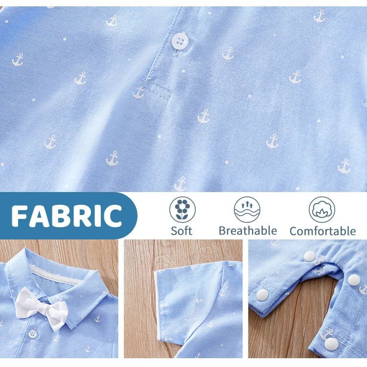 Summer Shirt With Sea Anchor Comfortable Bodysuit