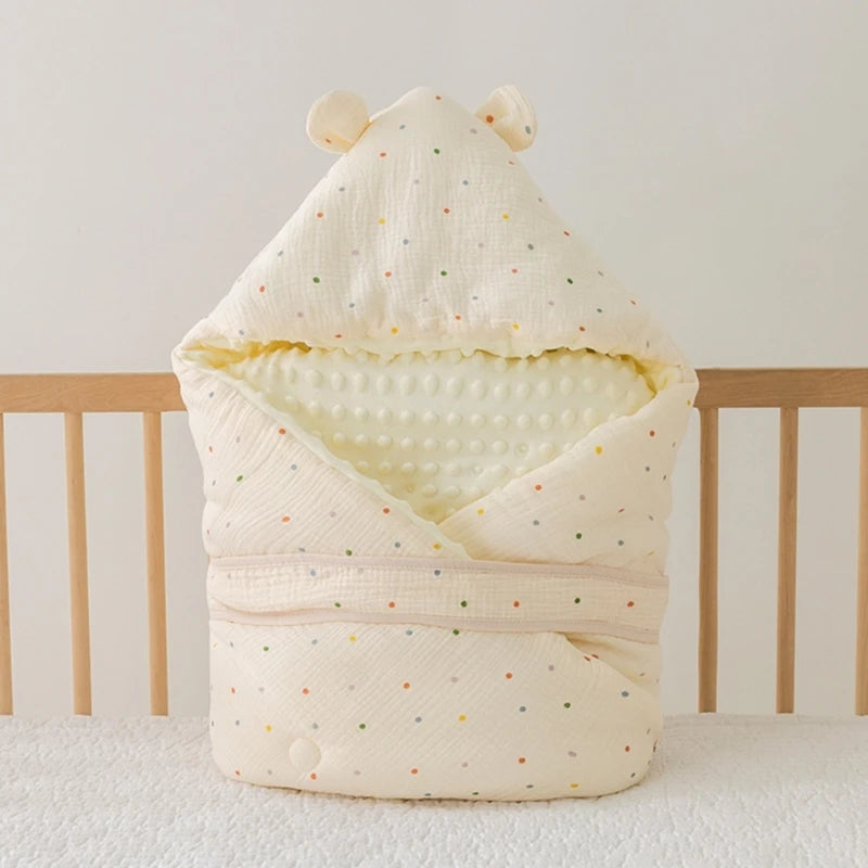 Cotton Flannel Baby Blanket Swaddle Hooded Cartoon