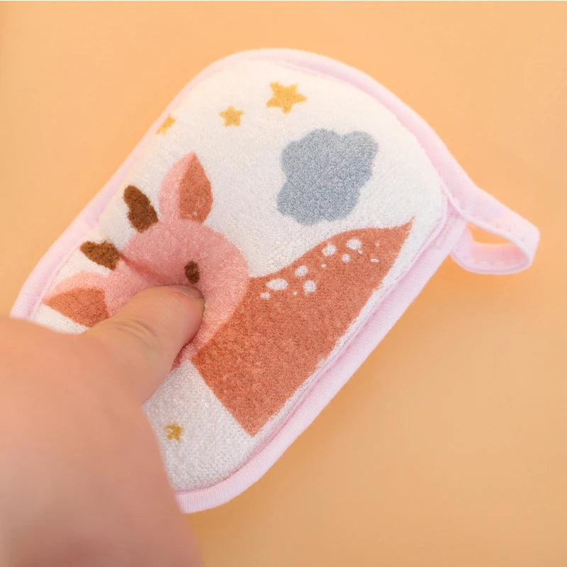 Cartoon Baby Bath Sponge Shower Cleaning Brush