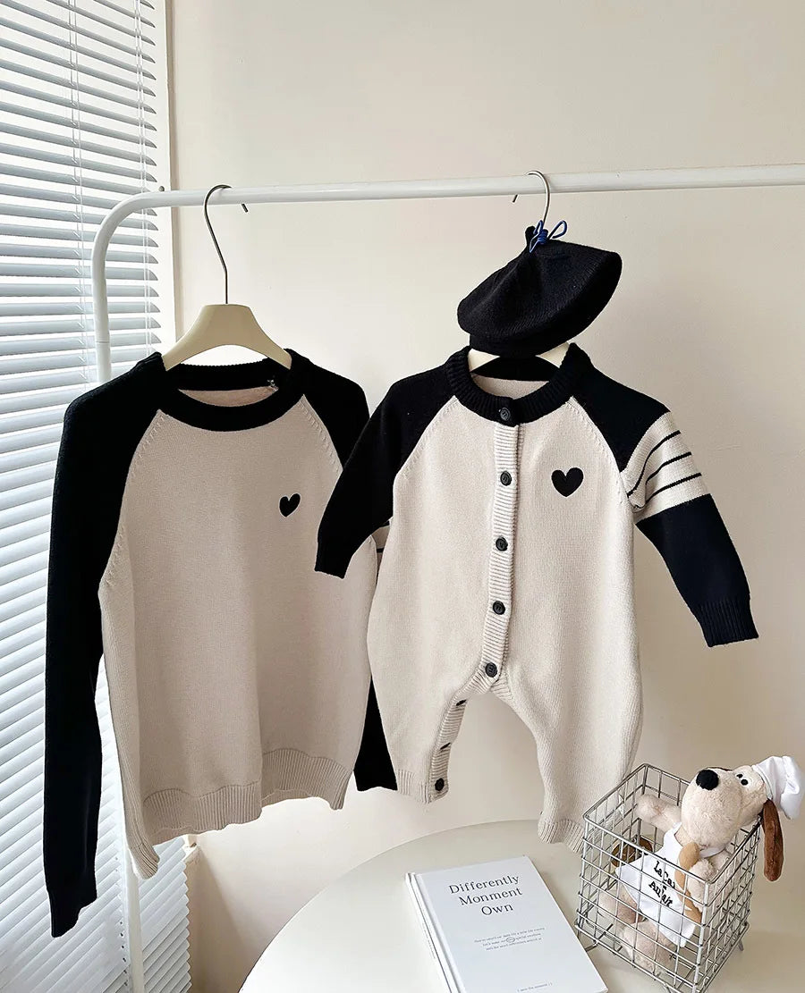 Family Matching Outfits Knitted Mother Kids Mom Daughter Father Son Sweater Cotton Family Christmas Jersey Mommy And Me Clothes