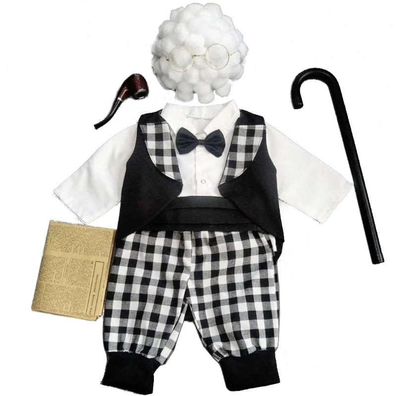 Baby Boys Photo Outfits Newborn Cosplay Grandpa Baby Foto Gift