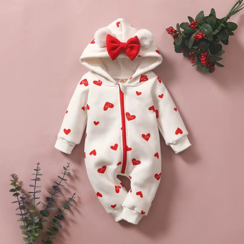 Winter Baby Cute Hooded Rompers Clothing Baby Boys Girls Thick Warm Romper Autumn Unisex Infant Jumpsuits Spring Clothes 0-18M