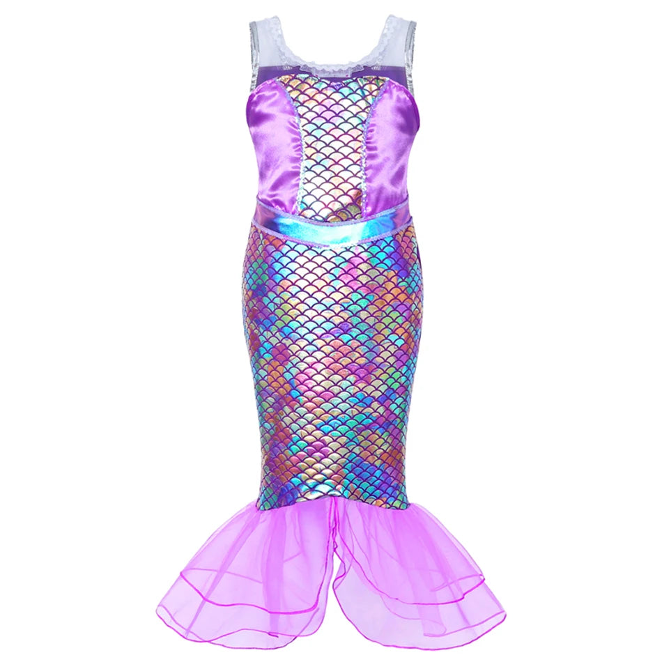 DISNEY Little Mermaid Ariel Charm Princess Dress Cosplay Costumes