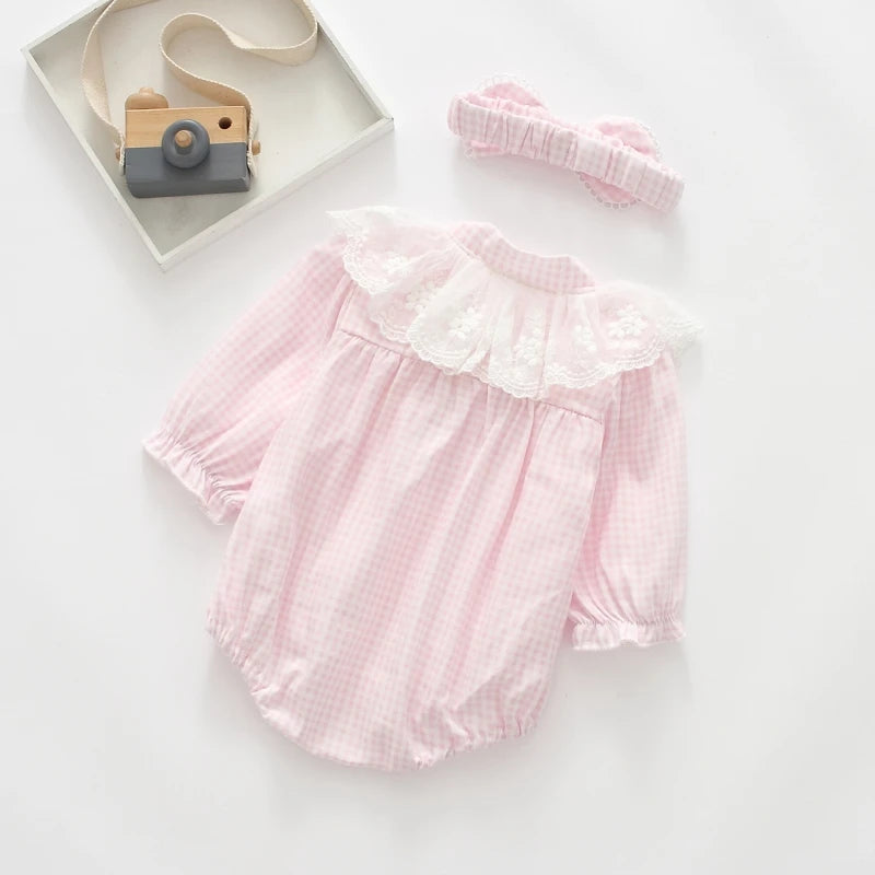 Ruffles Lace Bow Newborn Baby Girls Bodysuits
