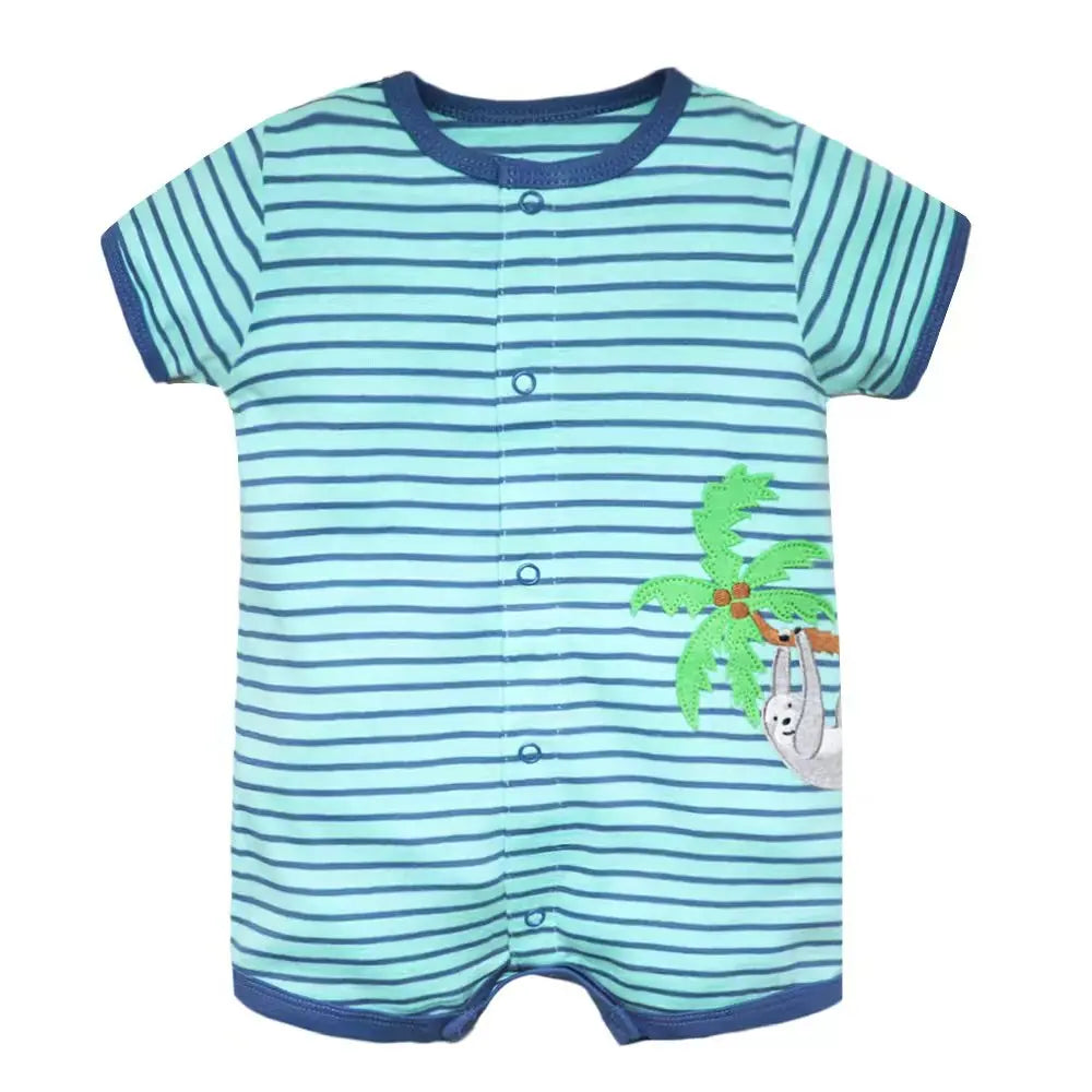 Summer 100% Cotton Newborn Infant Bodysuits 6-24
