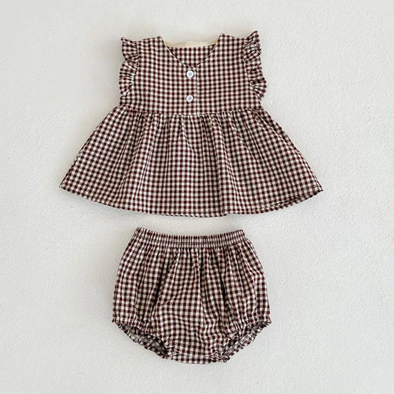 Toddler Baby Floral Suit Infant Short Sleeves Top+Bread Shorts 2pcs