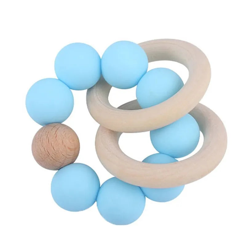 Baby Rattles Play Stroller Toy Teether Wooden Toy