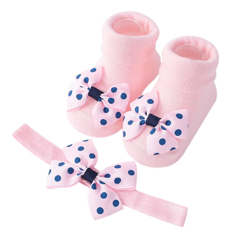 Baby Girl Headbands Socks 2Pcs/Set Sweet Cute Bow