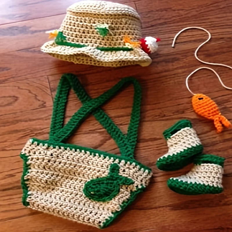 Cartoon Clothing Suit Infant Cap Crochet Knit Costume