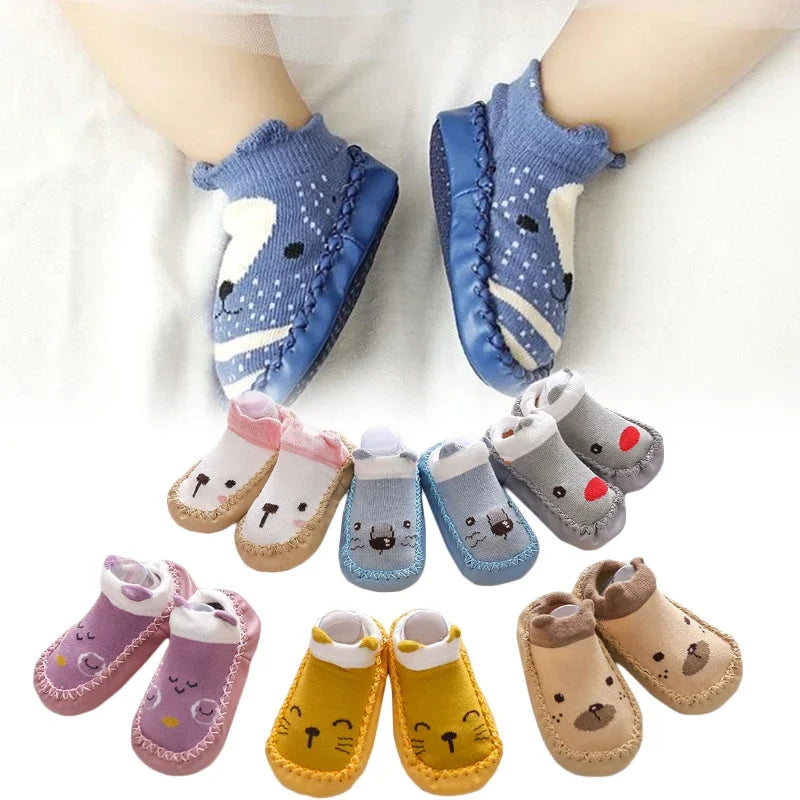 Baby Socks Shoes Infant Color Matching Cute Cartoon Kids Baby Shoes Doll Children Floor Sneaker Toddler Soft Soled First Walkers