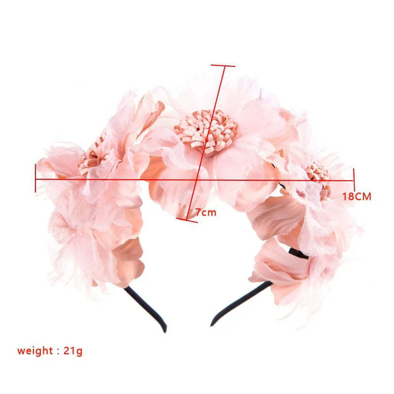 Baby Headband Crown Flower Wreath Hairband Princess Hair Hoop