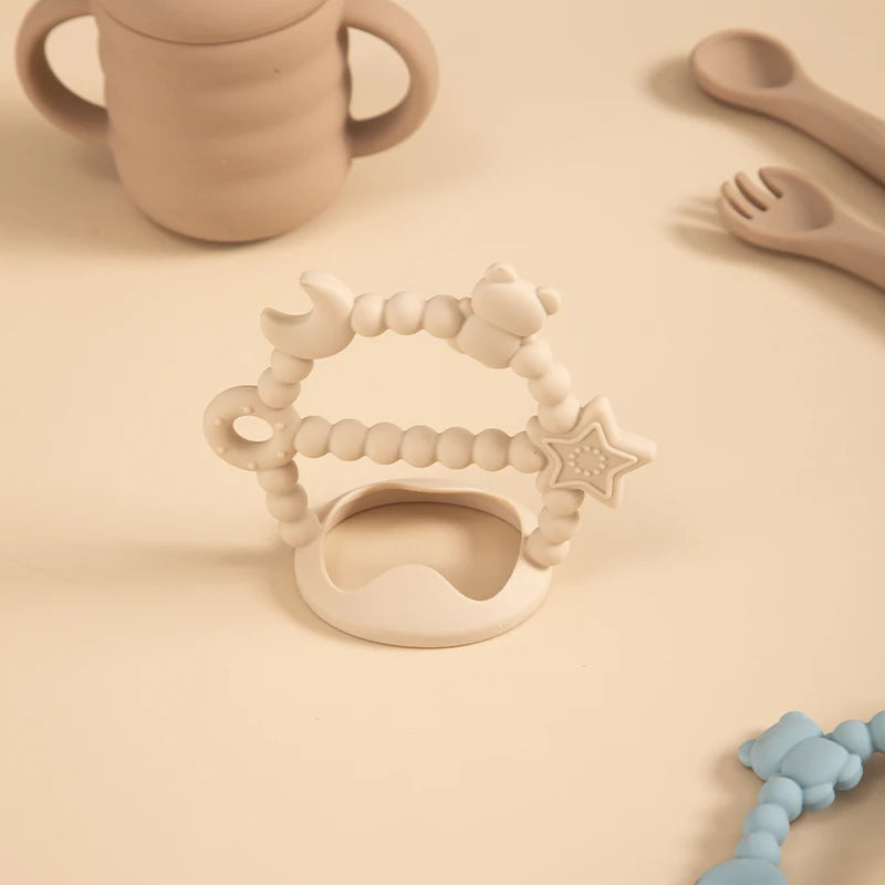 Baby Silicone Teether Soothing Molar Toy Cartoon Newborn Nursing Teething Gift Baby Accessories Kids Fingers Thumb Toys BPA Free