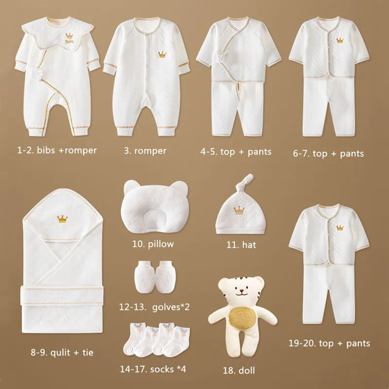 Newborn Baby Clothing Set 15/17/18/20 pieces/0-6 Months 100% Cotton